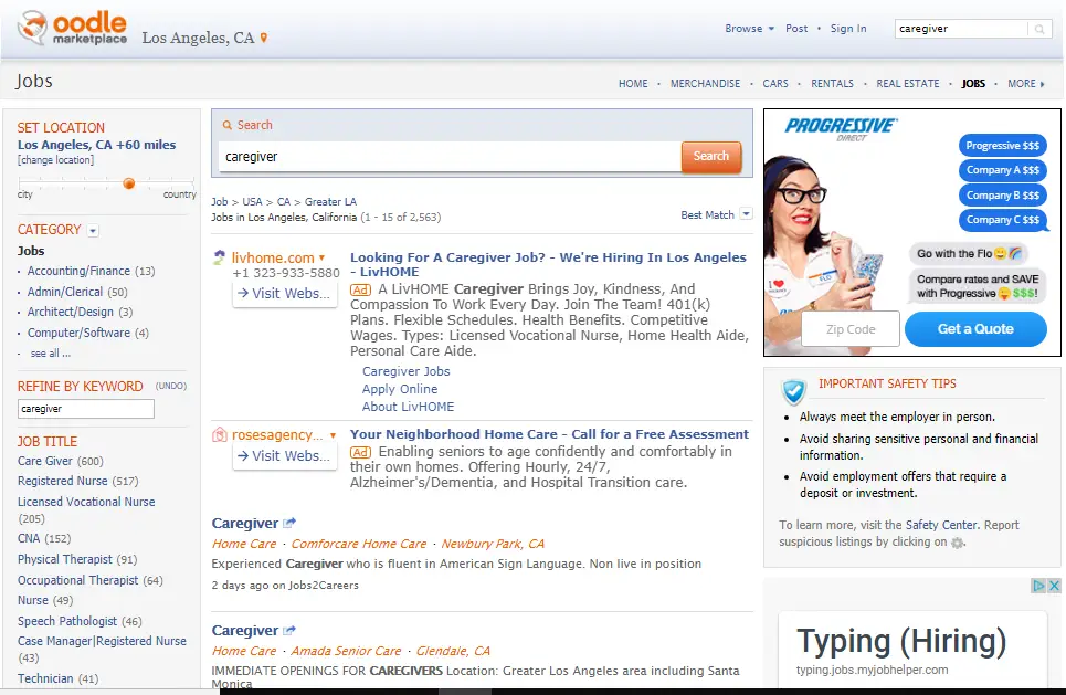 free caregiving advertising