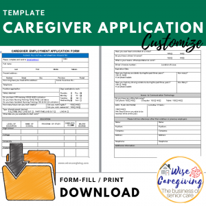 caregiver job application template