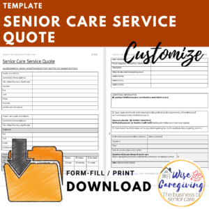 senior care service quote template