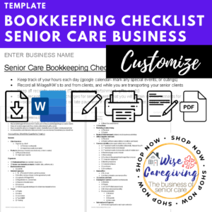 senior care bookkeeping checklist template
