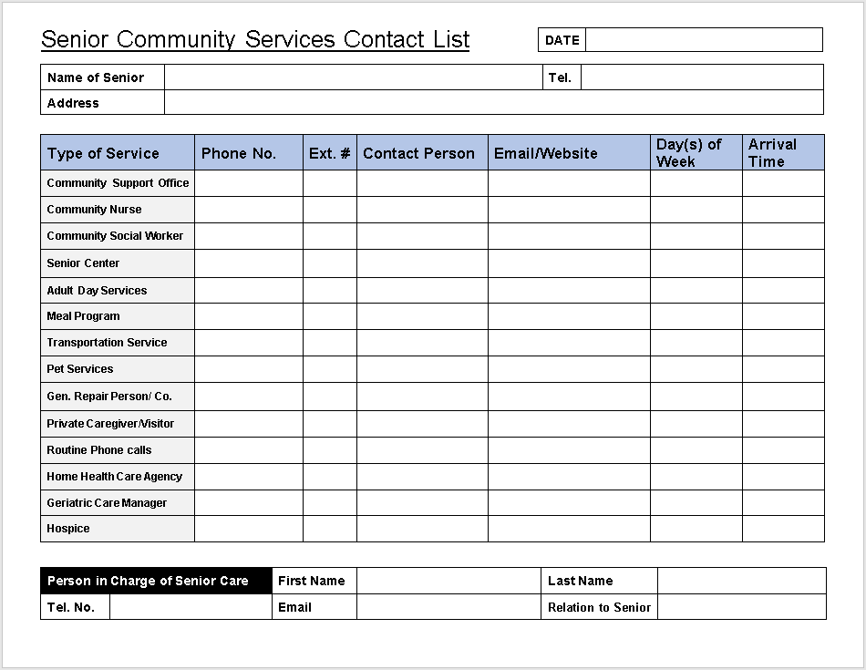 Senior Community Services Contact List-word.png - Wise Caregiving