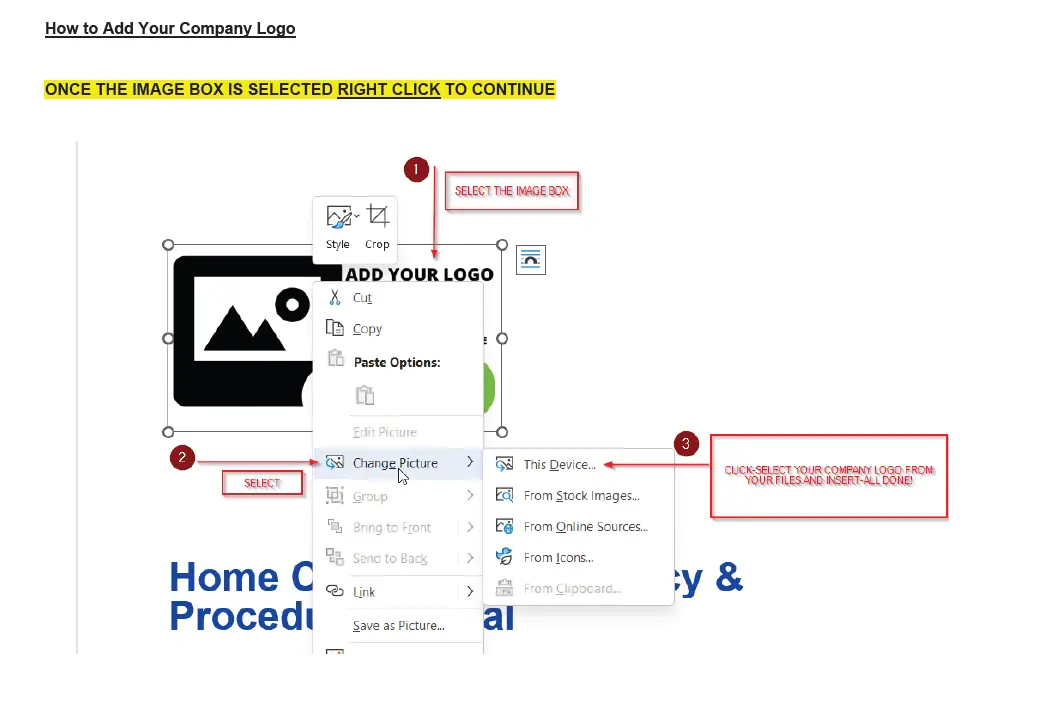 Change image in Microsoft Word Document