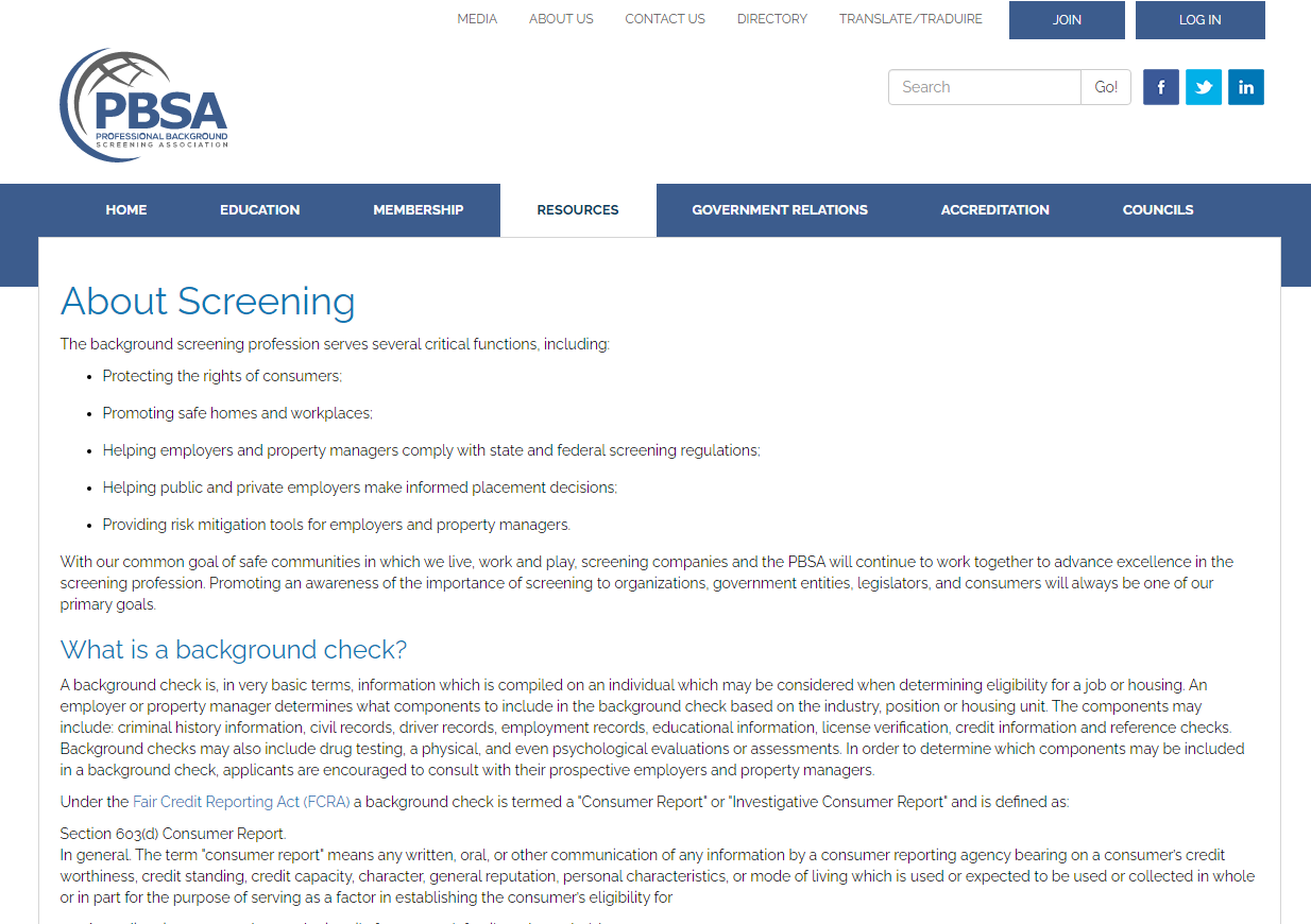 Professional Background Screening Association