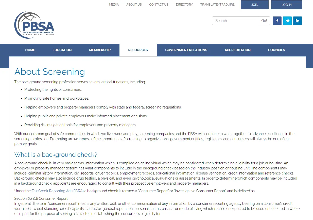 Professional Background Screening Association