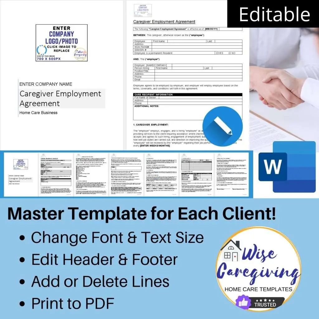 Home Care Employee Agreement Template