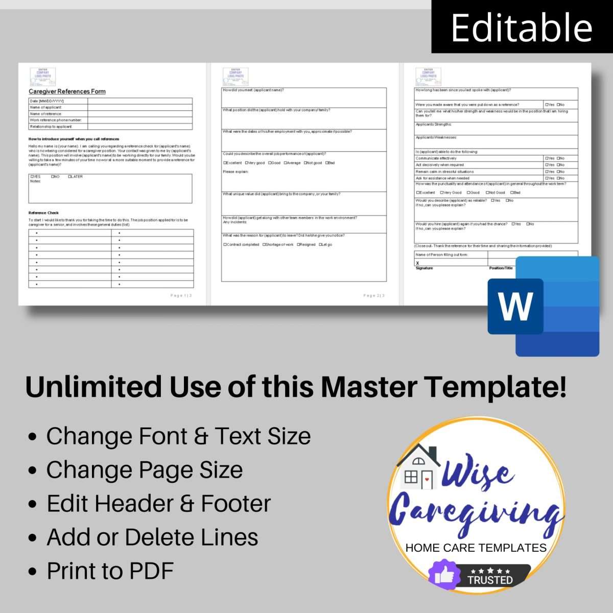 Caregiver Reference Check Script Template-Wisecaregiving - Wise Caregiving®