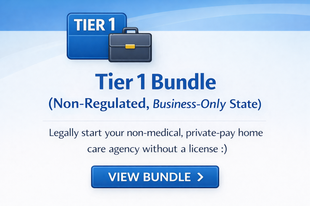 Non-Medical Private Pay Home Care Agency StartUp Bundle