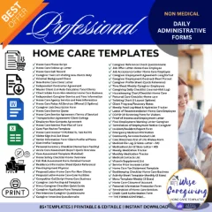 Home Care Administrative Forms Bundle with 85+ editable Word and PDF templates by Wise Caregiving
